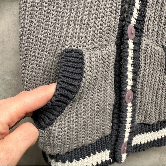 Monica & Andy Boys 2T Button Up Cardigan Sweater Gray Organic Cotton Collegiate - Picture 4 of 9